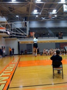 The Soarin' Hawaiian- Freshman Jon Keen slams home a left hand jam during VC's midnight madness slam dunk competition on Oct. 16, 2009.